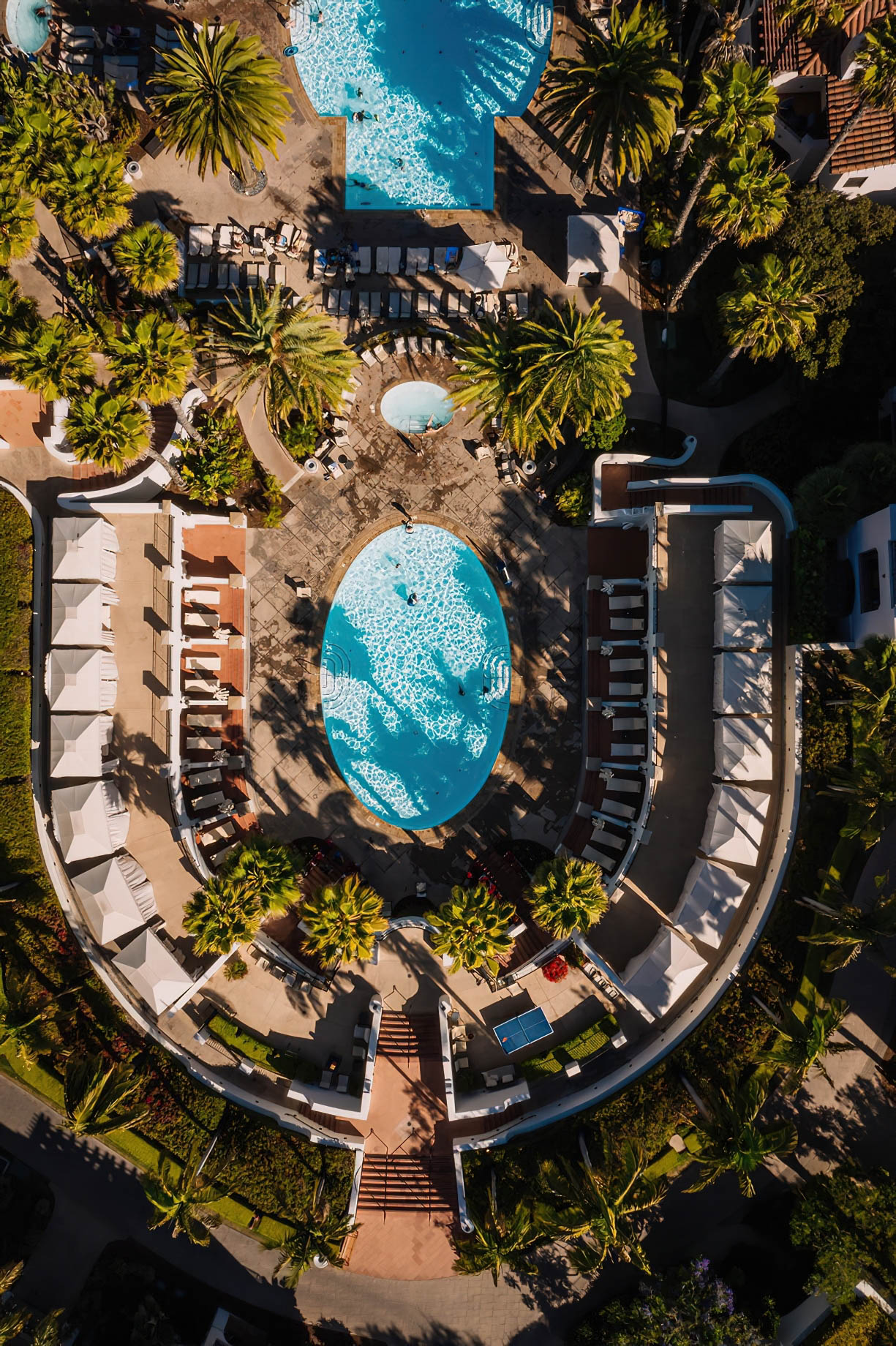 The Ritz-Carlton Bacara, Santa Barbara Resort – Santa Barbara, CA, USA – Resort Aerial Overhead Pool View