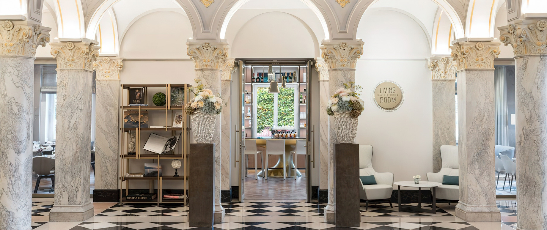The Ritz-Carlton Hotel de la Paix, Geneva – Geneva, Switzerland – Living Room Bar & Kitchen Entrance