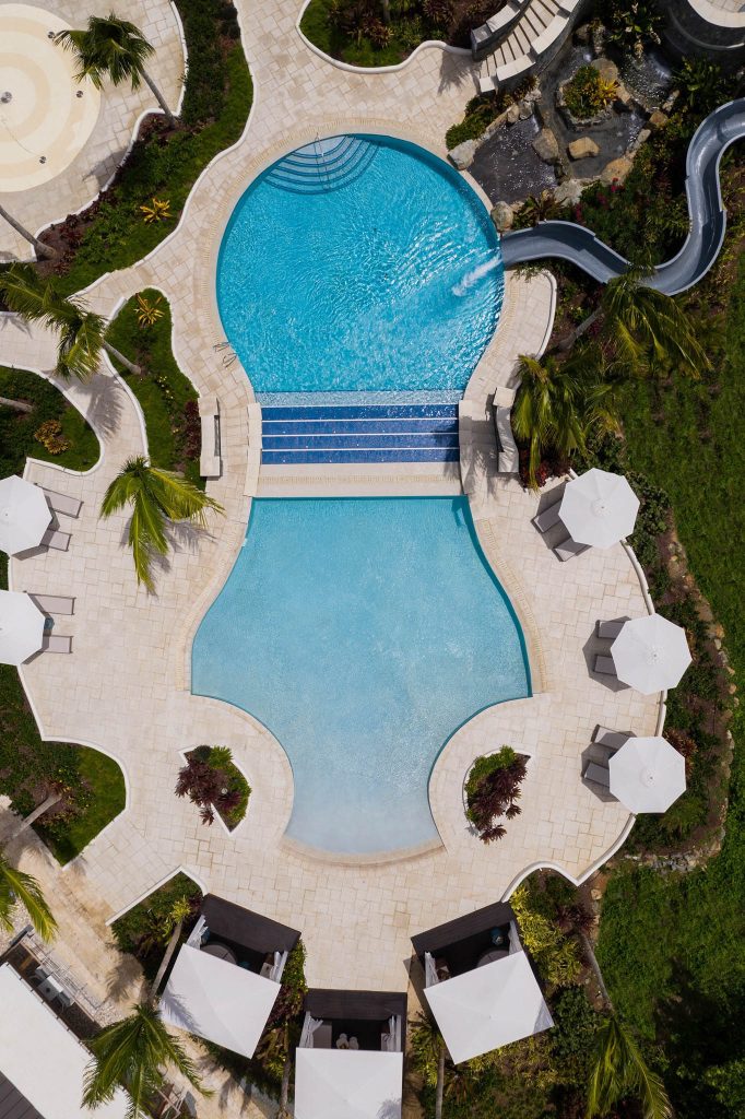 008 - The Ritz-Carlton, St. Thomas Resort - St. Thomas, U.S. Virgin Islands - Overhead Exterior Pool Aerial View