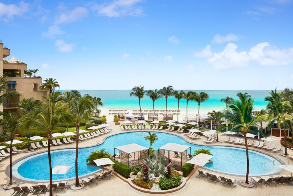 The Ritz-Carlton, Grand Cayman Resort - Seven Mile Beach, Cayman Islands - Pool Aerial View