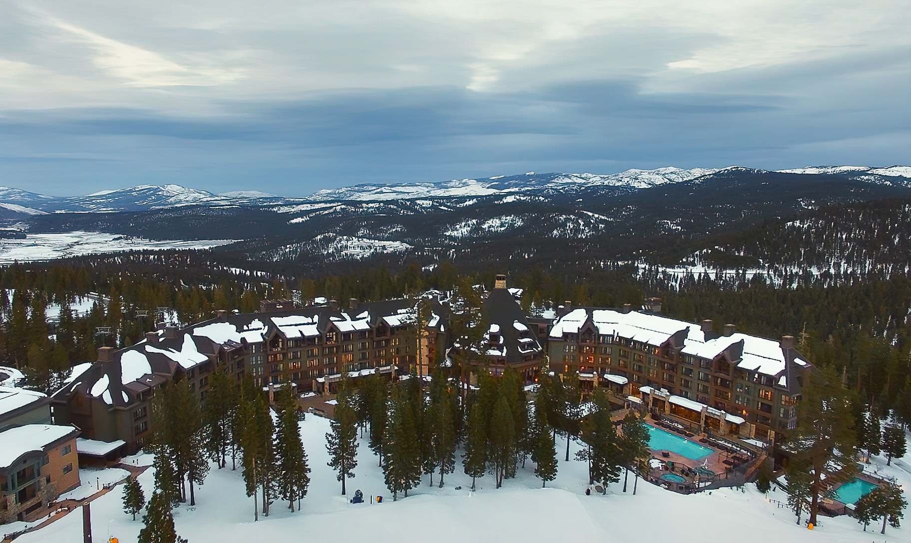 The Ritz-Carlton, Lake Tahoe Resort – Truckee, CA, USA – Resort Winter Aerial View