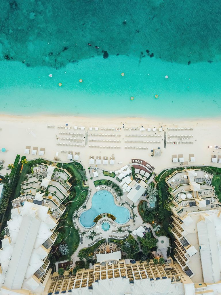 The Ritz-Carlton, Grand Cayman Resort - Seven Mile Beach, Cayman Islands - Beach Overhead Aerial View