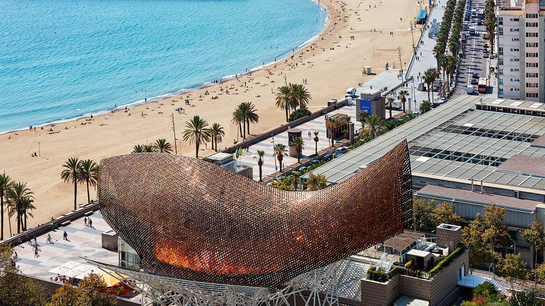 Hotel Arts Barcelona Ritz-Carlton – Barcelona, Spain – Exterior Aerial Beach View