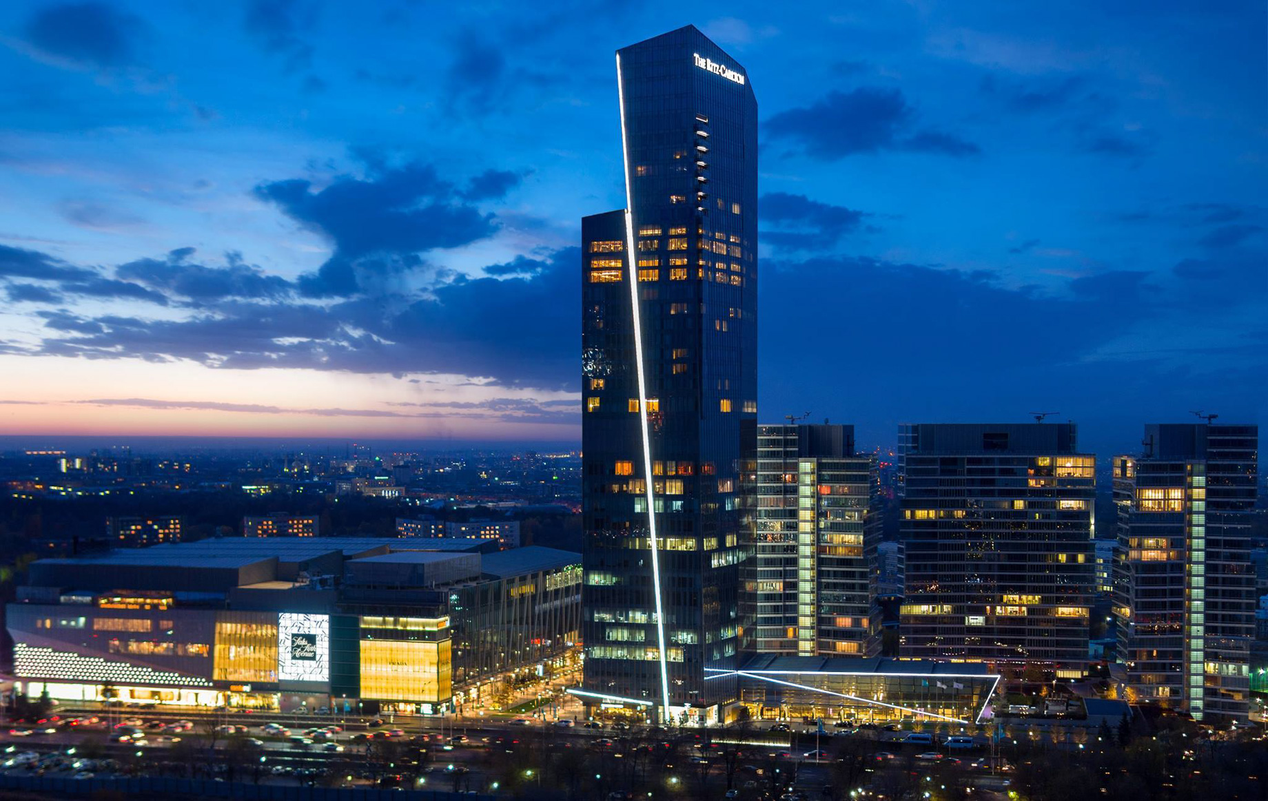 The Ritz-Carlton, Almaty Hotel - Almaty, Kazakhstan - Exterior Night View