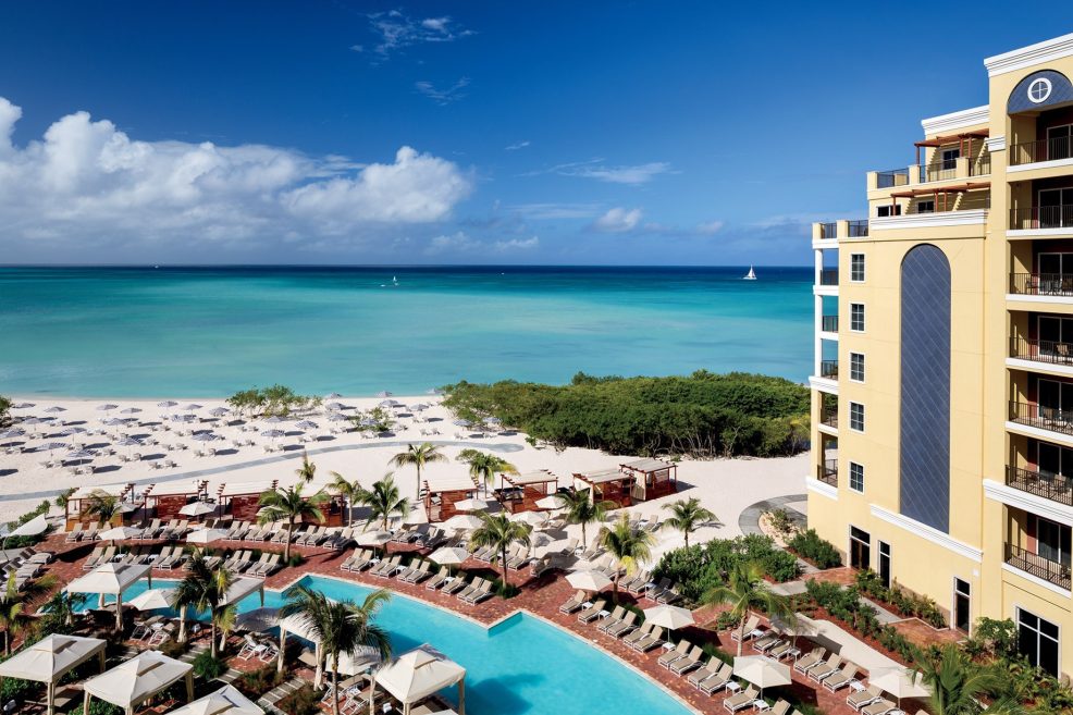 The Ritz-Carlton, Aruba Resort - Palm Beach, Aruba - Beach Pool and Ocean Aerial View