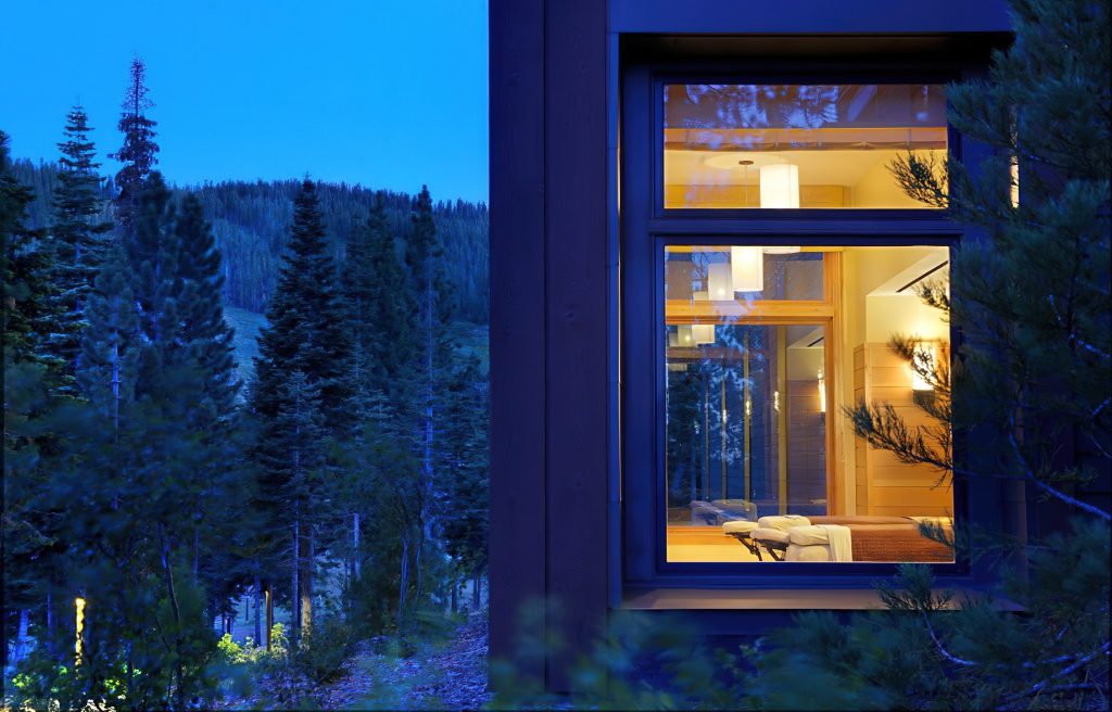 The Ritz-Carlton, Lake Tahoe Resort - Truckee, CA, USA - Winter Spa Exterior Night