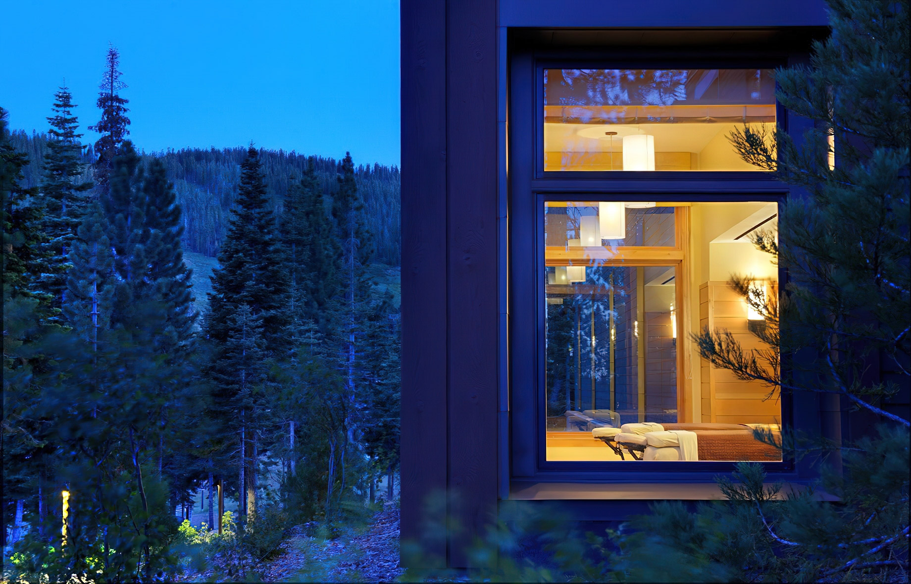 The Ritz-Carlton, Lake Tahoe Resort – Truckee, CA, USA – Winter Spa Exterior Night