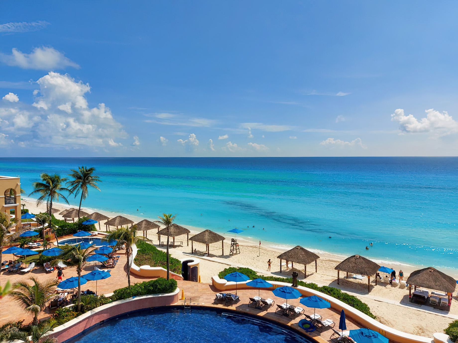 The Ritz-Carlton, Cancun Resort – Cancun, Mexico – Pool and Beach View Aerial