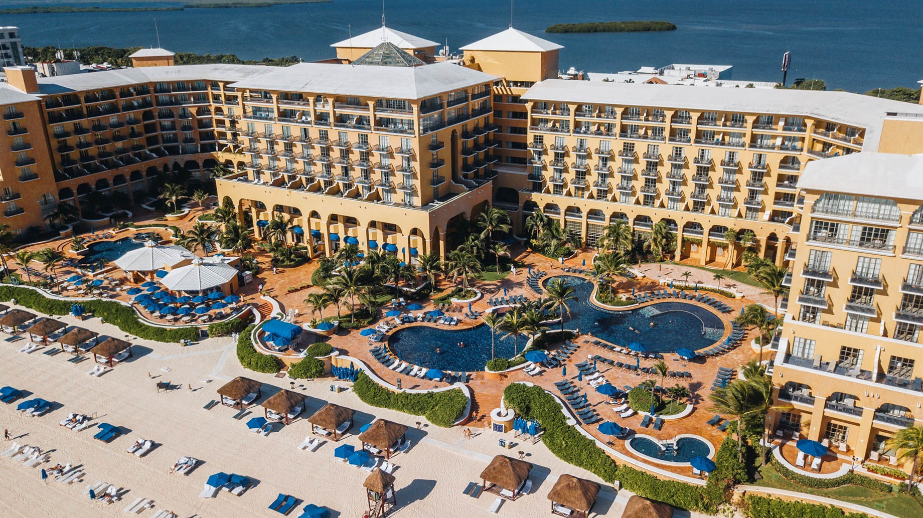 The Ritz-Carlton, Cancun Resort – Cancun, Mexico – Pool View Aerial