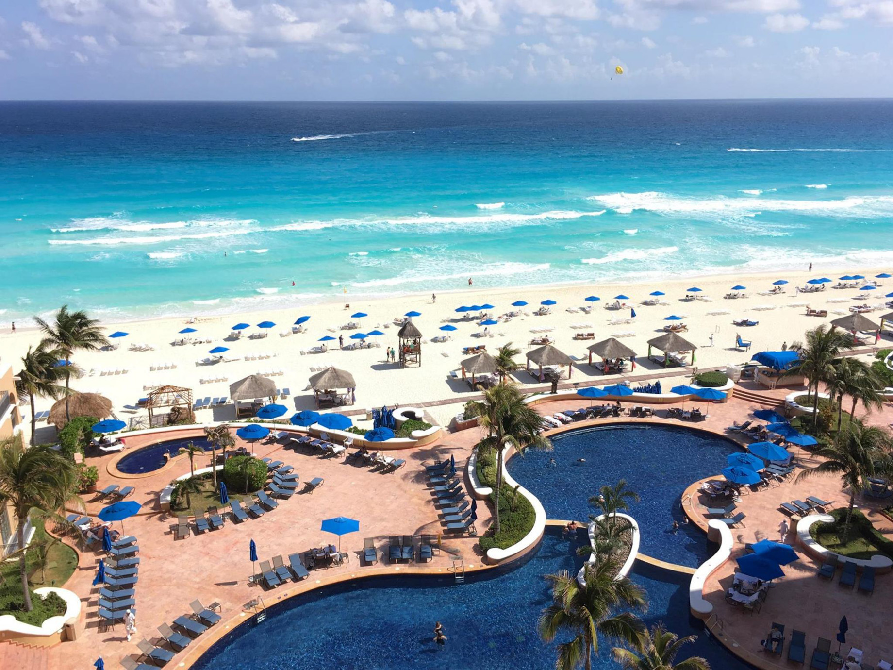 The Ritz-Carlton, Cancun Resort – Cancun, Mexico – Pool and Beach View Aerial