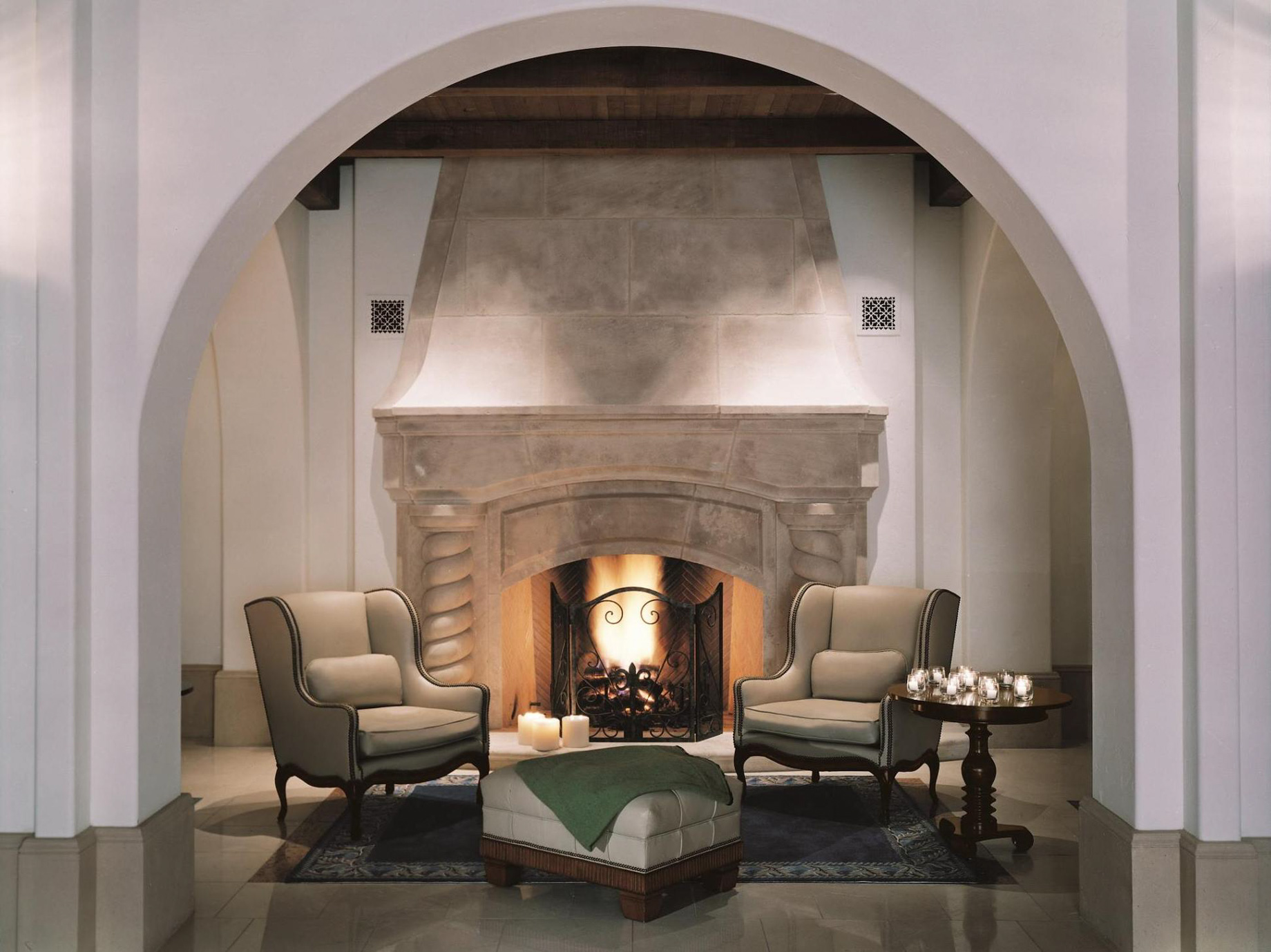 The Ritz-Carlton Bacara, Santa Barbara Resort – Santa Barbara, CA, USA – Lobby Lounge Fireplace