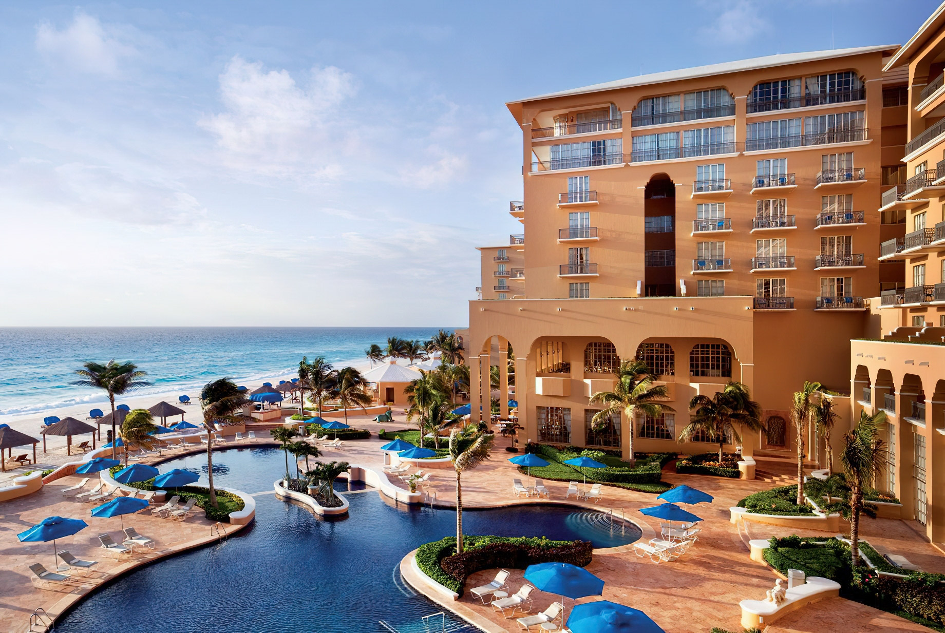 The Ritz-Carlton, Cancun Resort – Cancun, Mexico – Pool and Beach View Aerial