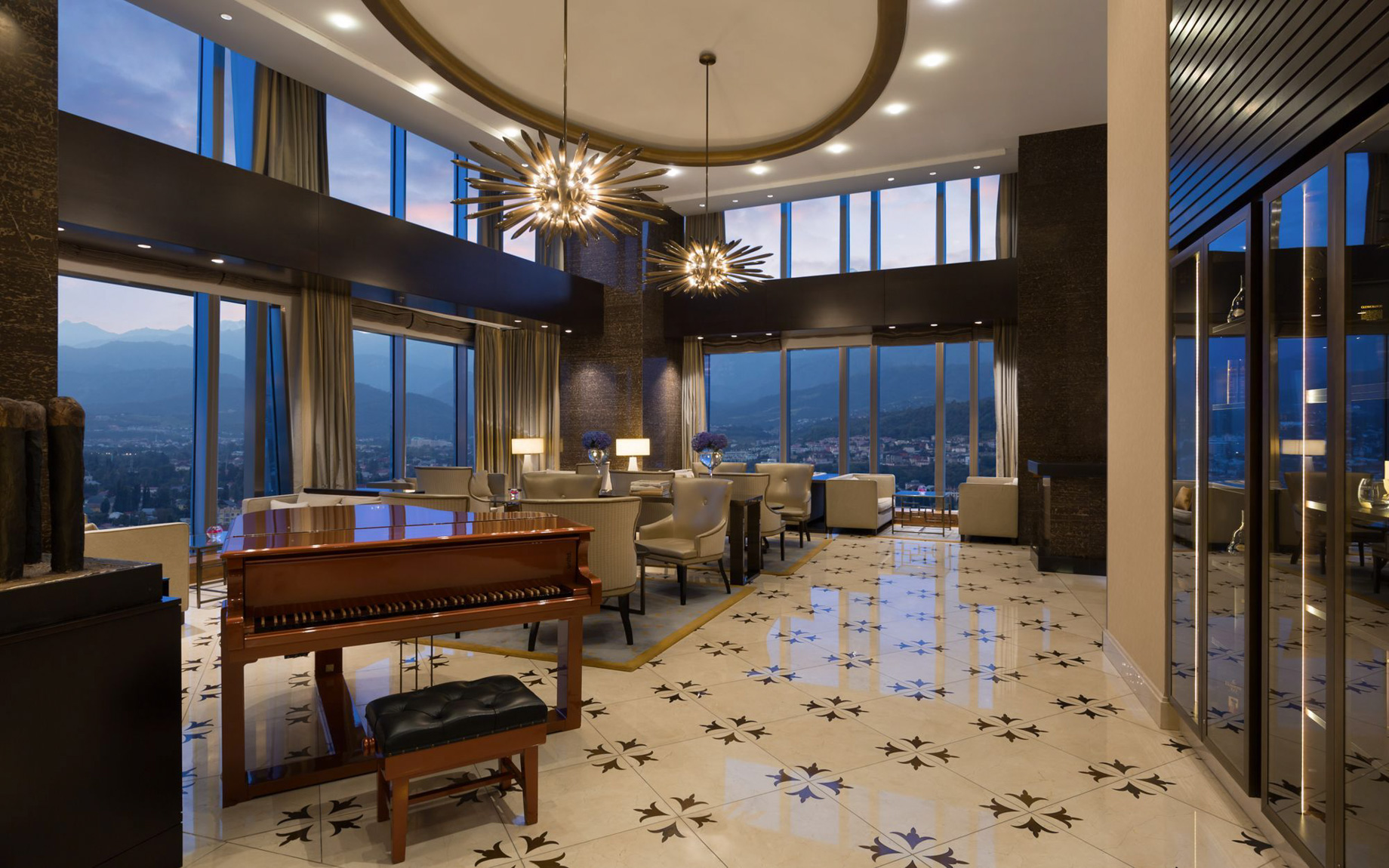 The Ritz-Carlton, Almaty Hotel – Almaty, Kazakhstan – Sky Lounge and Bar Sunset View
