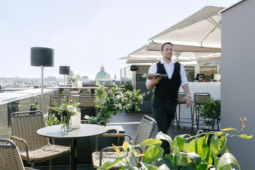 The Ritz-Carlton, Vienna Hotel - Vienna, Austria - Atmosphere Rooftop Lounge Bar Service