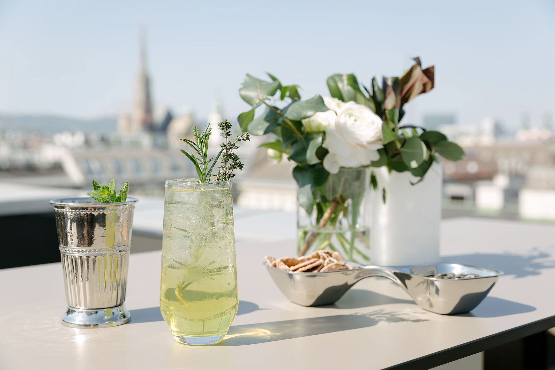 The Ritz-Carlton, Vienna Hotel – Vienna, Austria – Atmosphere Rooftop Bar Cocktail
