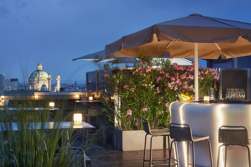 The Ritz-Carlton, Vienna Hotel - Vienna, Austria - Atmosphere Rooftop Bar Night