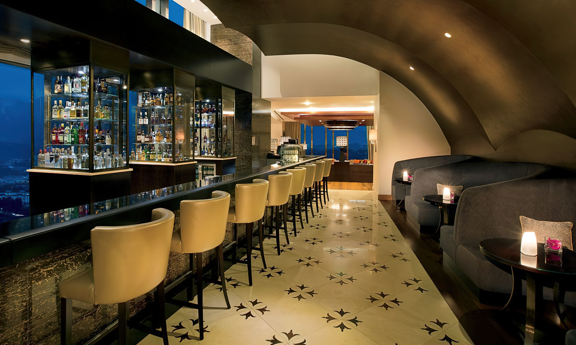 The Ritz-Carlton, Almaty Hotel – Almaty, Kazakhstan – Sky Lounge and Bar Seating