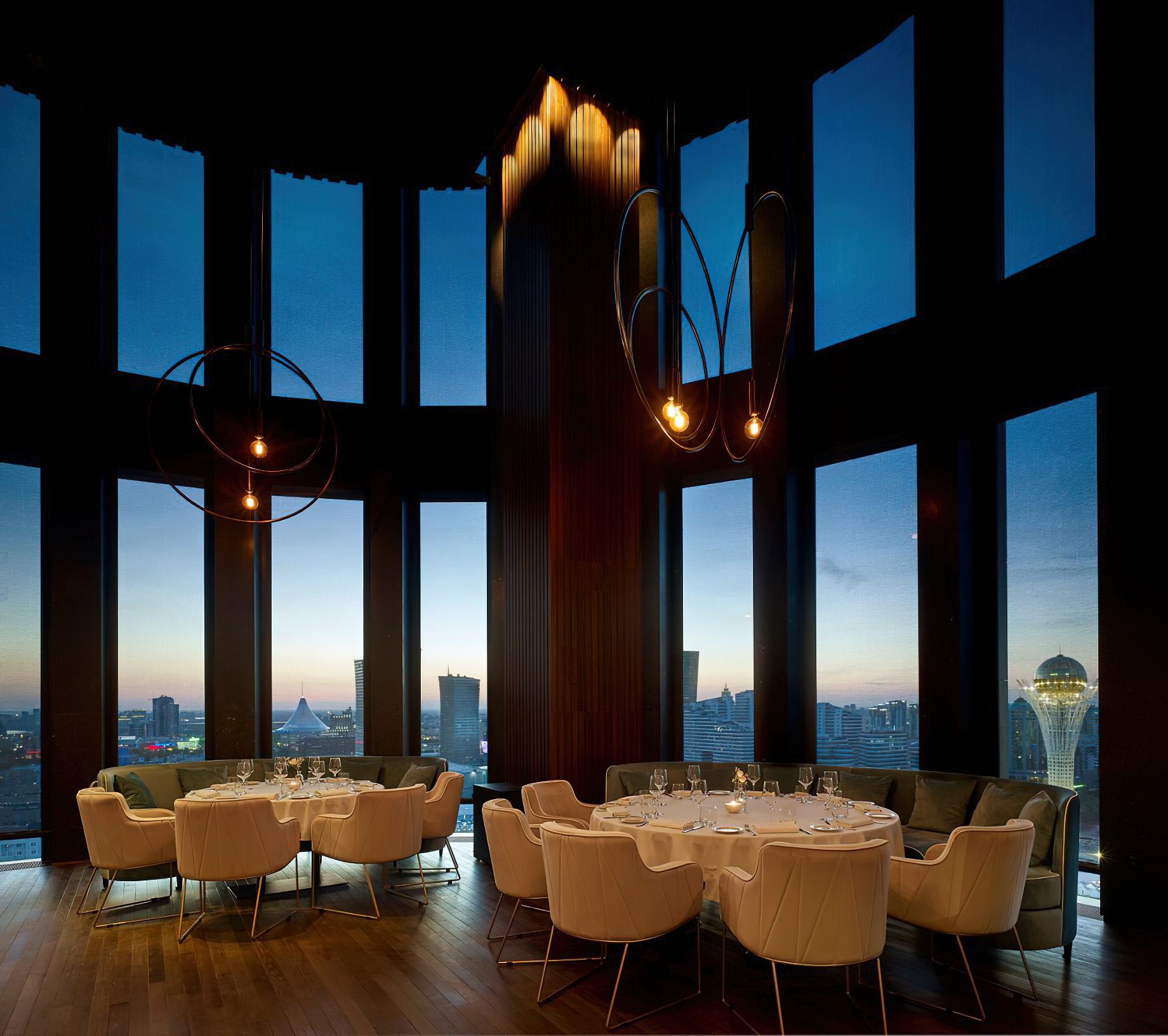 The Ritz-Carlton, Astana Hotel - Nur-Sultan, Kazakhstan - Selfie Restaurant Night View