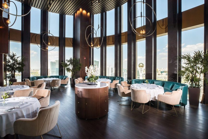 The Ritz-Carlton, Astana Hotel - Nur-Sultan, Kazakhstan - Selfie Restaurant Dining Tables