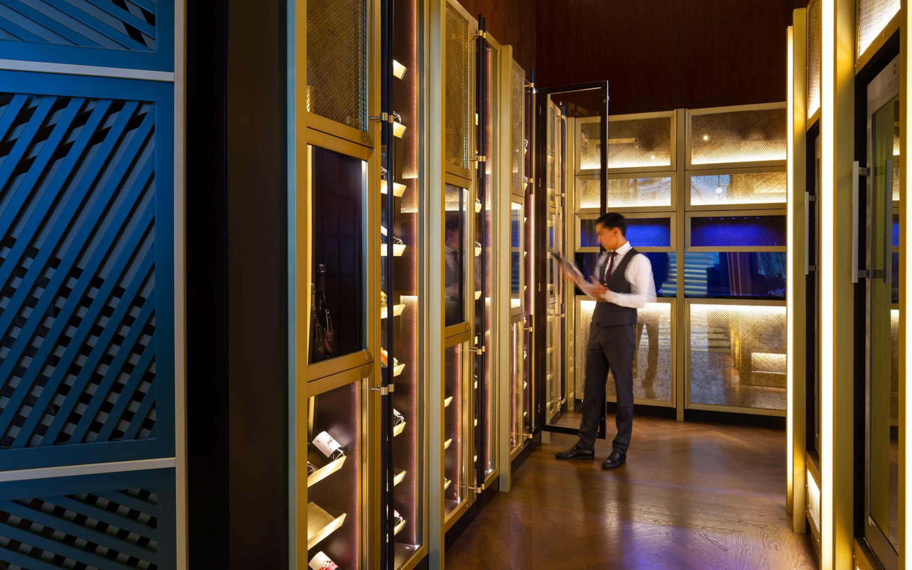 The Ritz-Carlton, Almaty Hotel – Almaty, Kazakhstan – Seven Bar & Restaurant Wine Cellar Interior