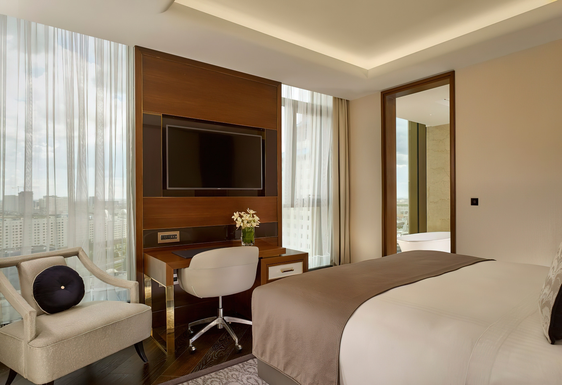 The Ritz-Carlton, Astana Hotel – Nur-Sultan, Kazakhstan – Executive Suite Bedroom