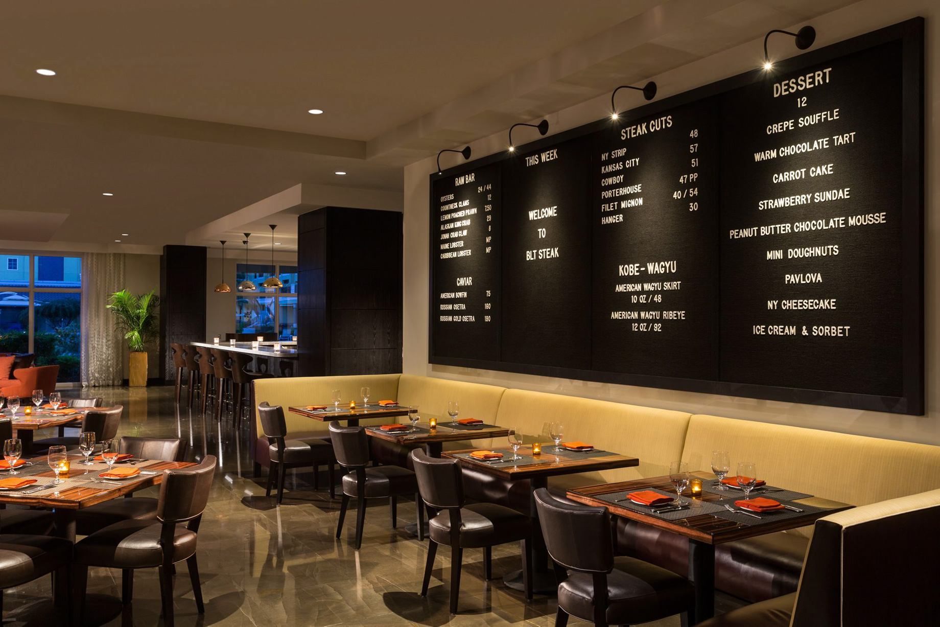 The Ritz-Carlton, Aruba Resort – Palm Beach, Aruba – BLT Steak Restaurant Interior