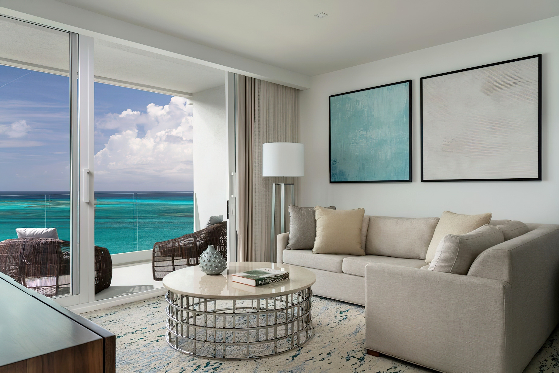 The Ritz-Carlton, Turks & Caicos Resort – Providenciales, Turks and Caicos Islands – Two Bedroom Executive Suite Ocean View Living Room