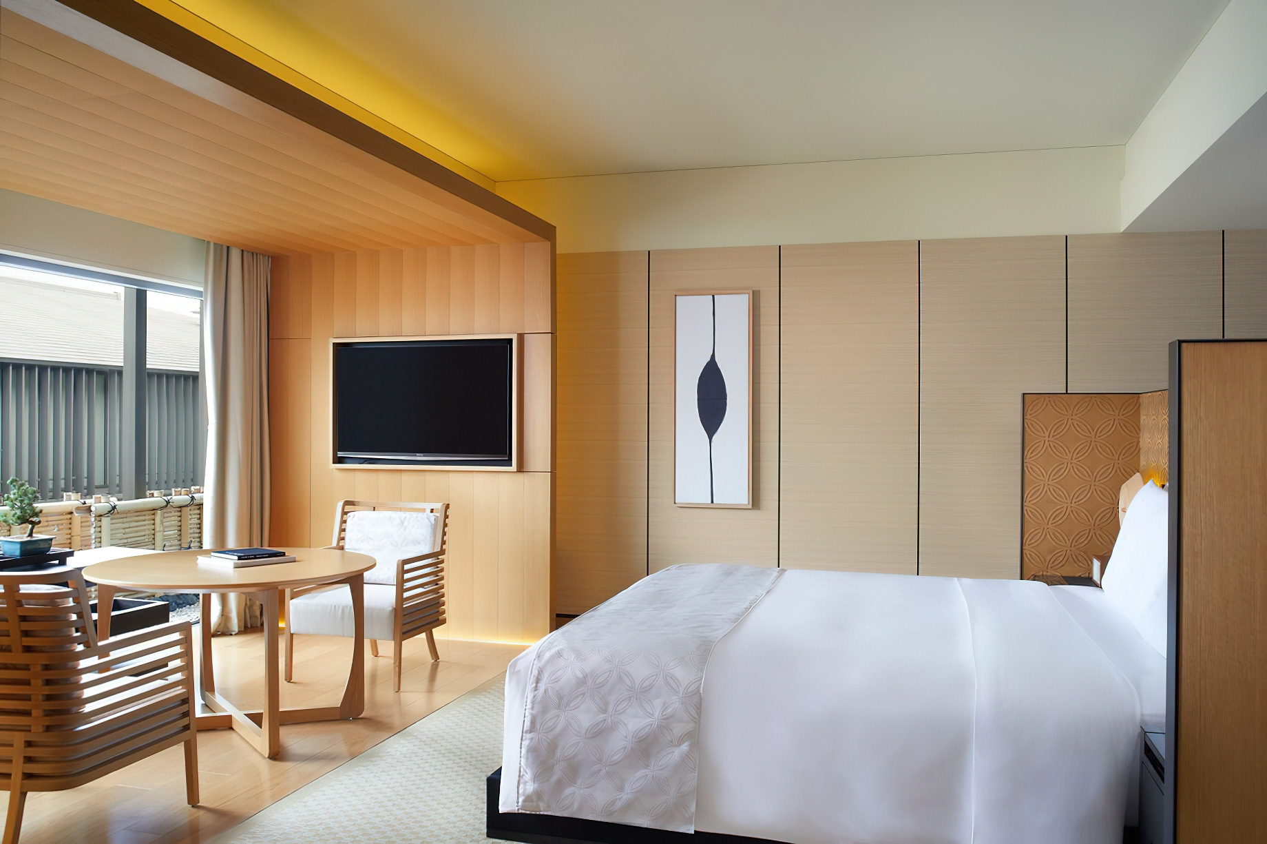 The Ritz-Carlton, Kyoto Hotel – Nakagyo Ward, Kyoto, Japan – Deluxe Kyoto Room Bed