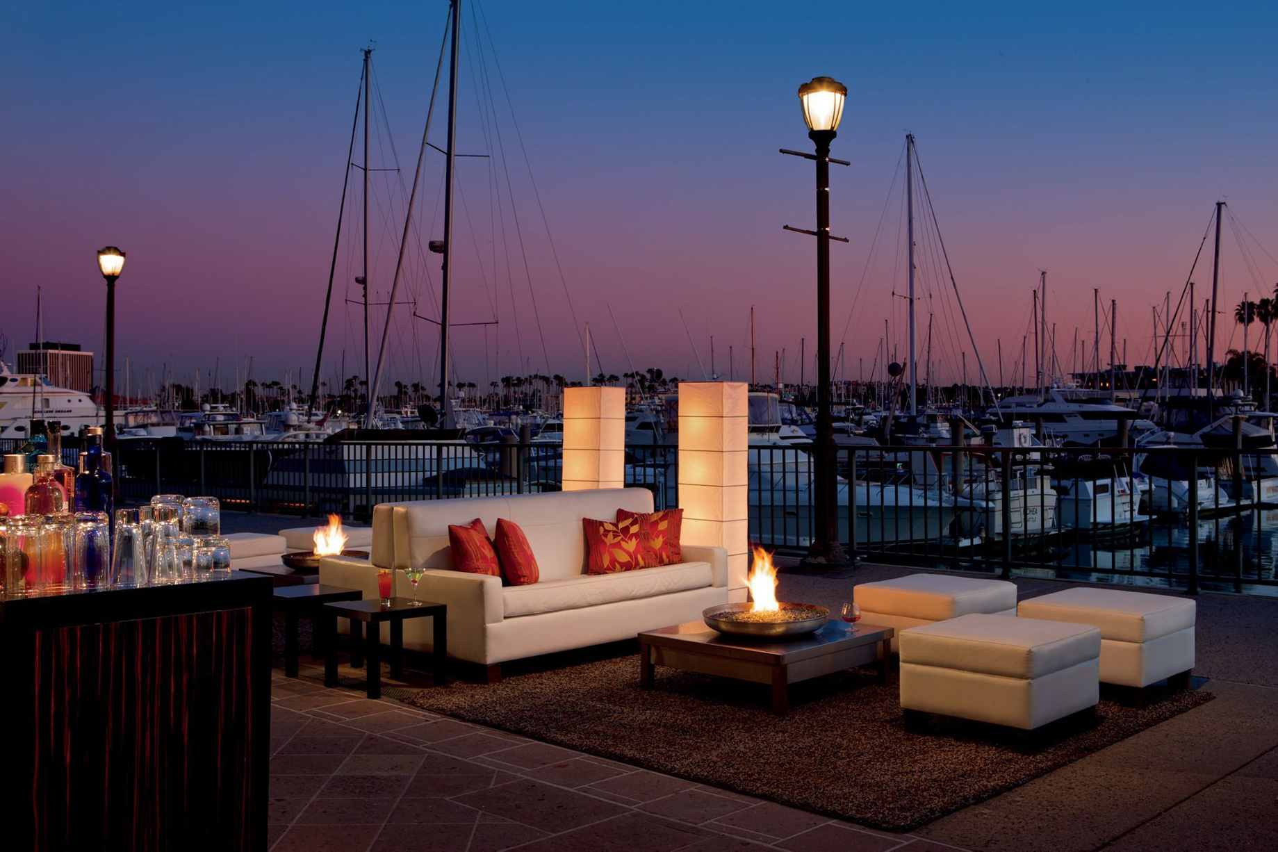 The Ritz-Carlton, Marina del Rey Hotel – Marina del Rey, CA, USA – Outdoor Seating Sunset