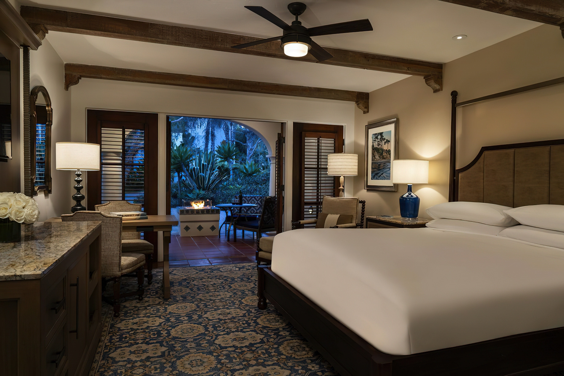 The Ritz-Carlton Bacara, Santa Barbara Resort - Santa Barbara, CA, USA - Fireside Garden Room Interior