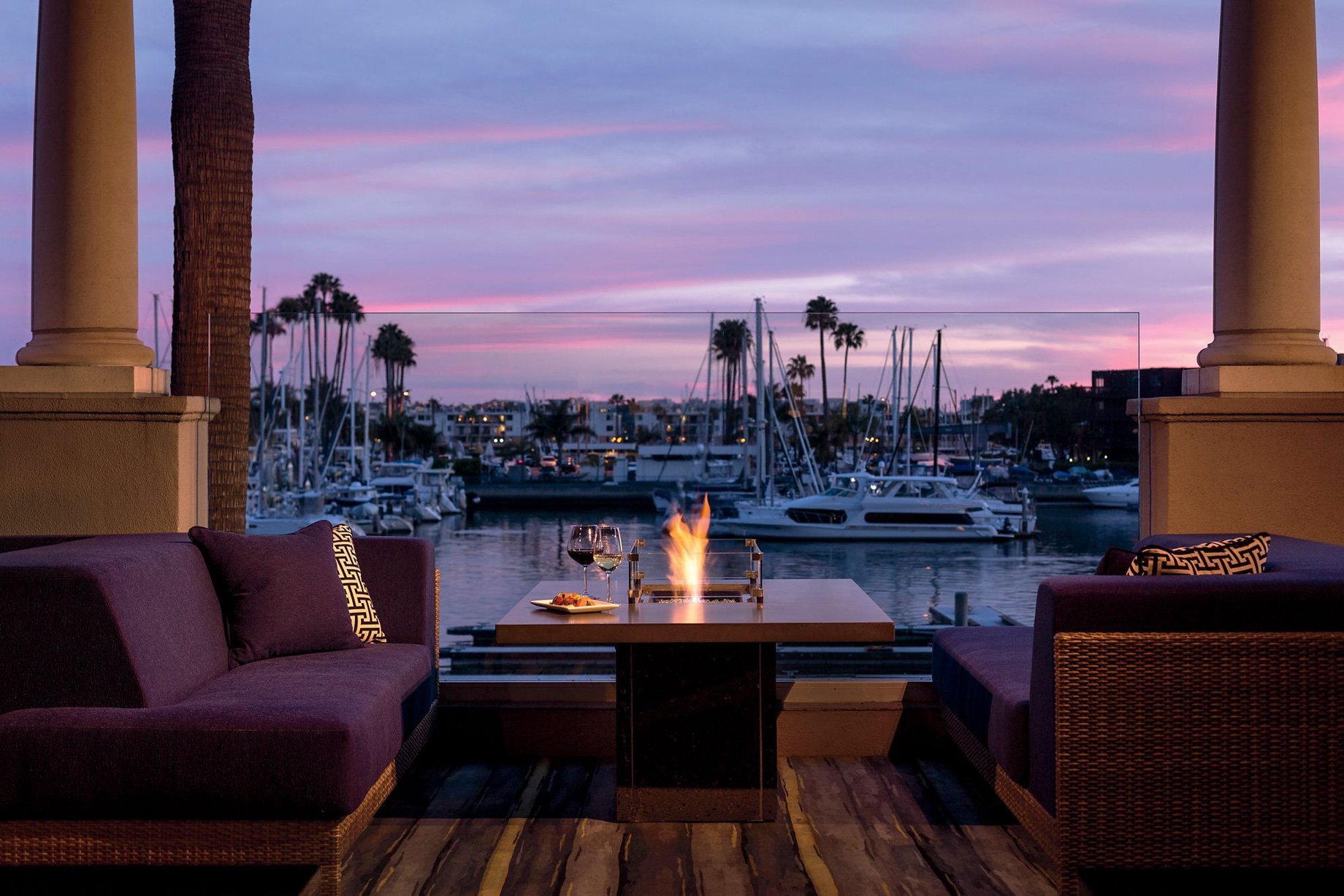 The Ritz-Carlton, Marina del Rey Hotel – Marina del Rey, CA, USA – Cast & Plow Restaurant Sunset View