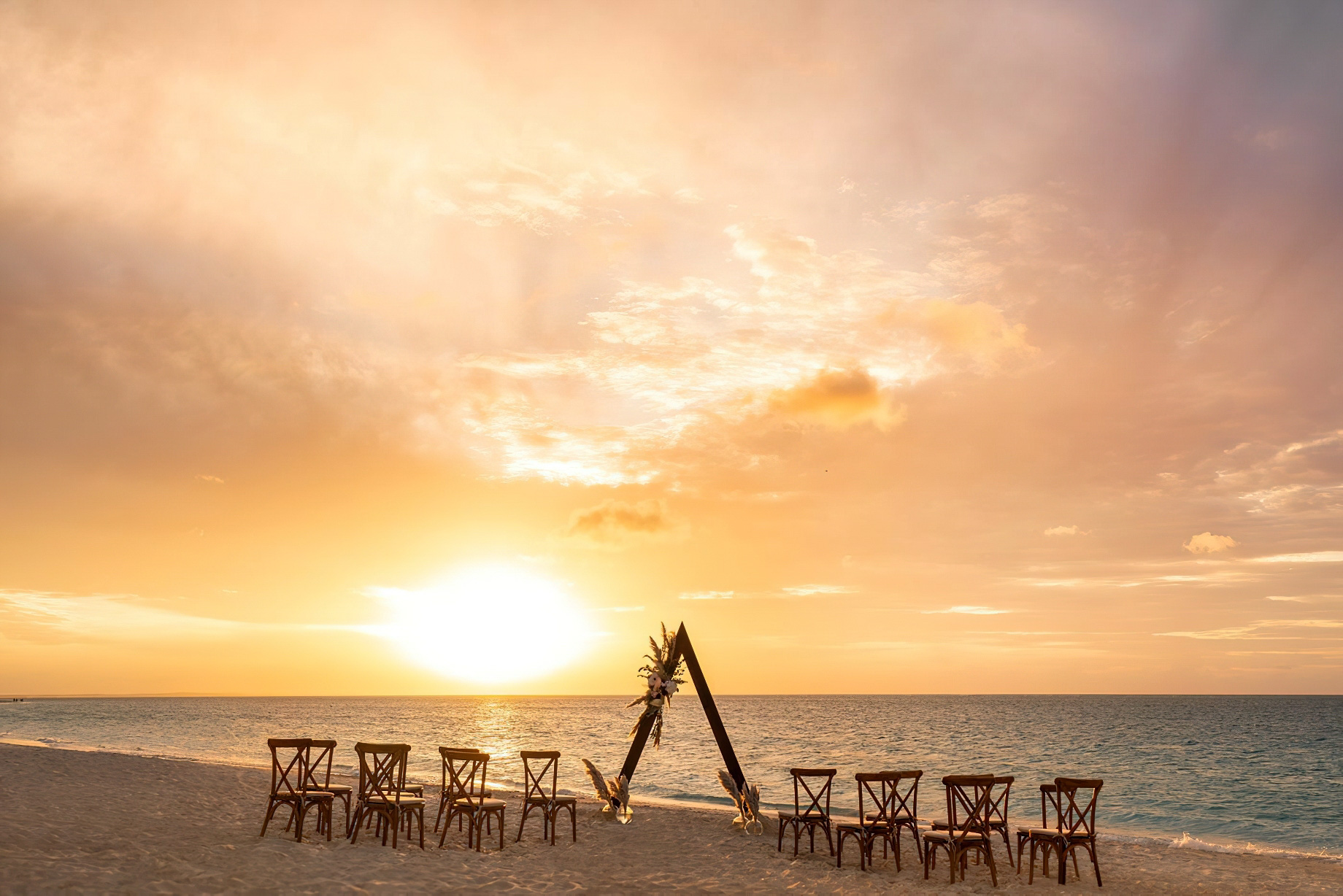 The Ritz-Carlton, Turks & Caicos Resort – Providenciales, Turks and Caicos Islands – Beach Wedding Ceremony Sunset