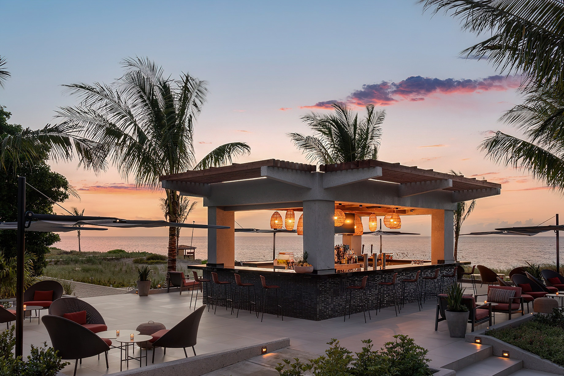 The Ritz-Carlton, Turks & Caicos Resort - Providenciales, Turks and Caicos Islands - Pool and Beach Bar Sunset