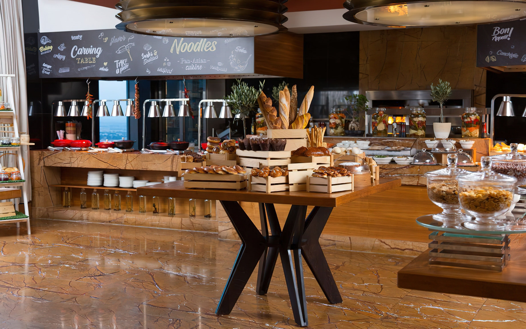 The Ritz-Carlton, Almaty Hotel – Almaty, Kazakhstan – Vista Restaurant Food Stations