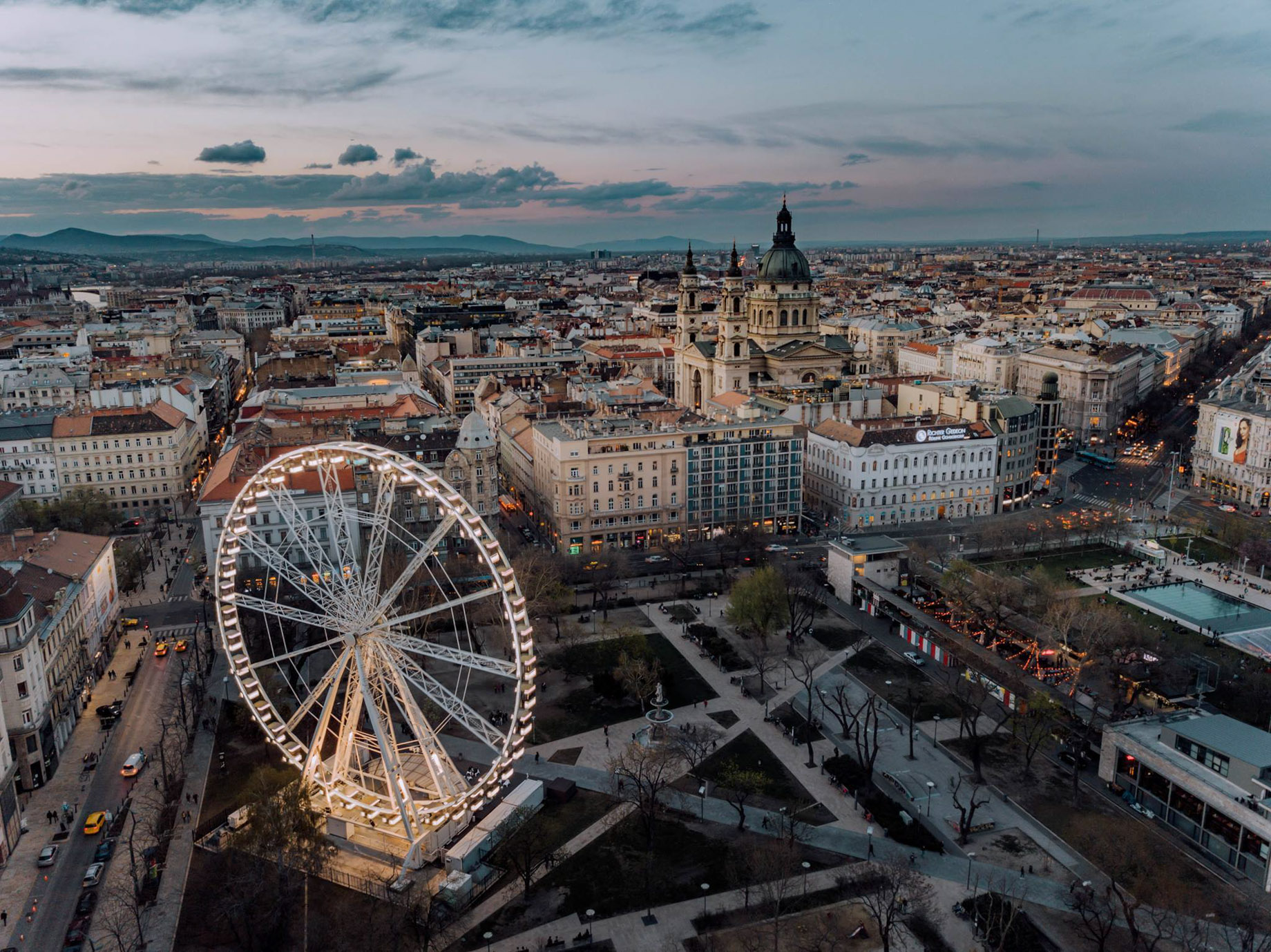 The Ritz-Carlton, Budapest Hotel – Budapest, Hungary – City Aerial View Sunset