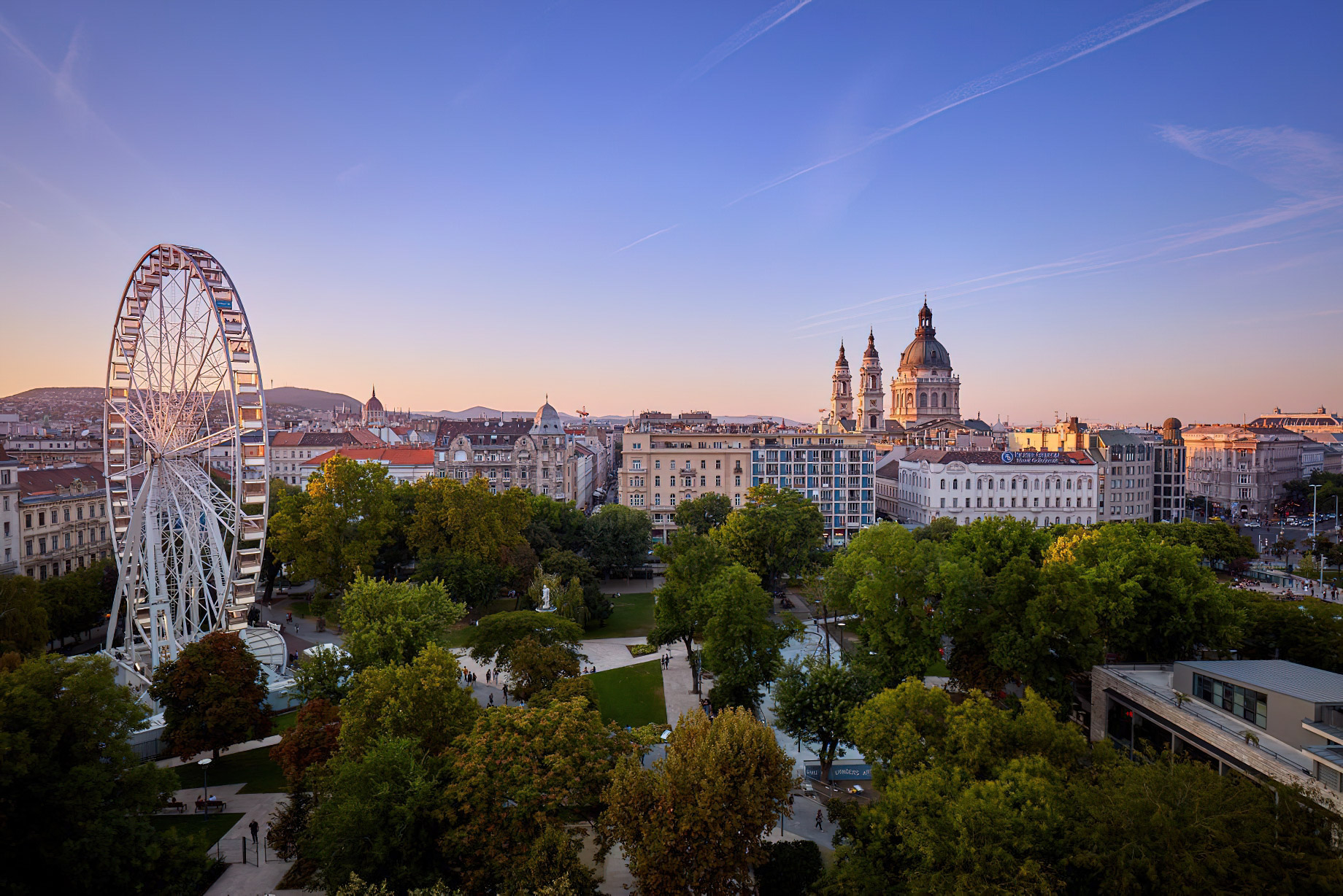 The Ritz-Carlton, Budapest Hotel – Budapest, Hungary – City Aerial View Sunset
