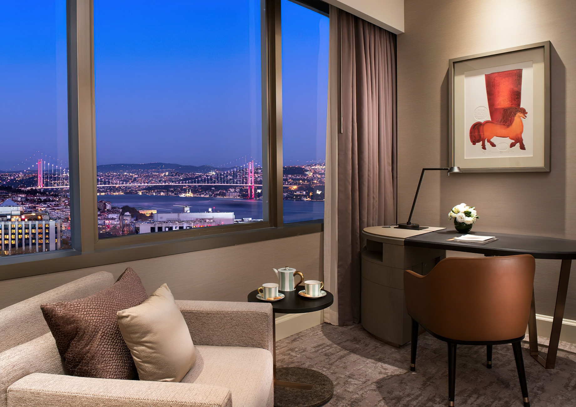 The Ritz-Carlton, Istanbul Hotel – Istanbul, Turkey – Partial Bosphorus View Room Night