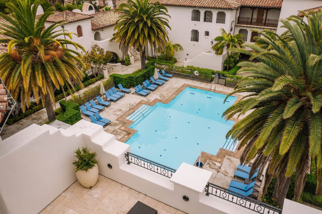 The Ritz-Carlton Bacara, Santa Barbara Resort - Santa Barbara, CA, USA - Aerial Pool View