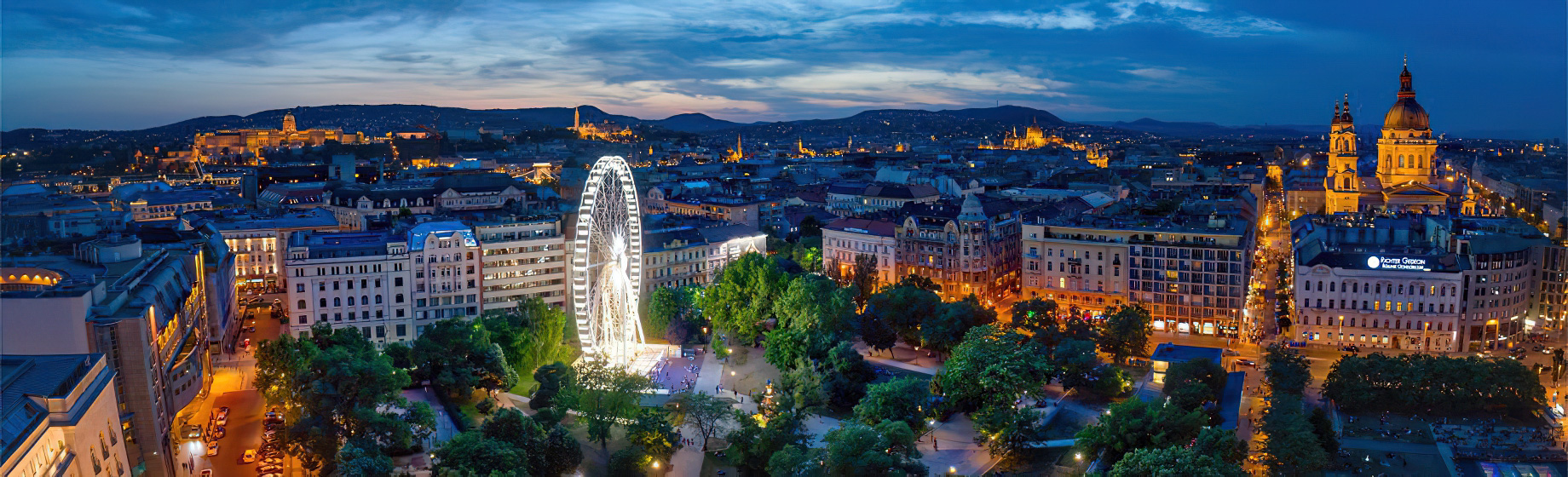 The Ritz-Carlton, Budapest Hotel - Budapest, Hungary - City Aerial View Sunset