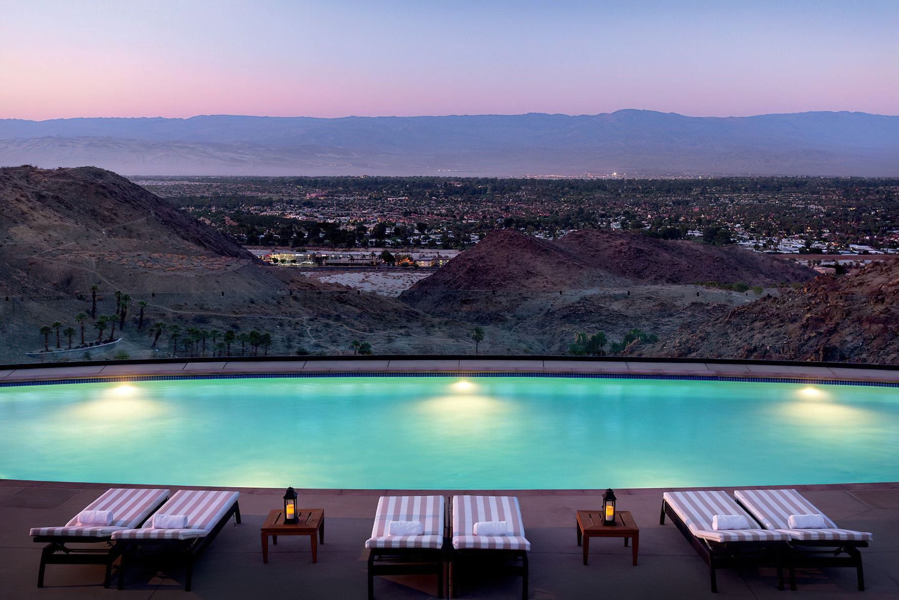 The Ritz-Carlton, Rancho Mirage Resort – Rancho Mirage, CA, USA – Pool Overlooking Desert Valley Sunset