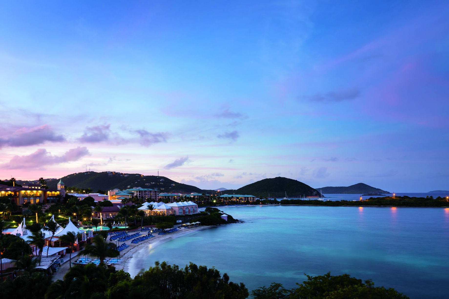 095 – The Ritz-Carlton, St. Thomas Resort – St. Thomas, U.S. Virgin Islands – Resort Aerial View Evening