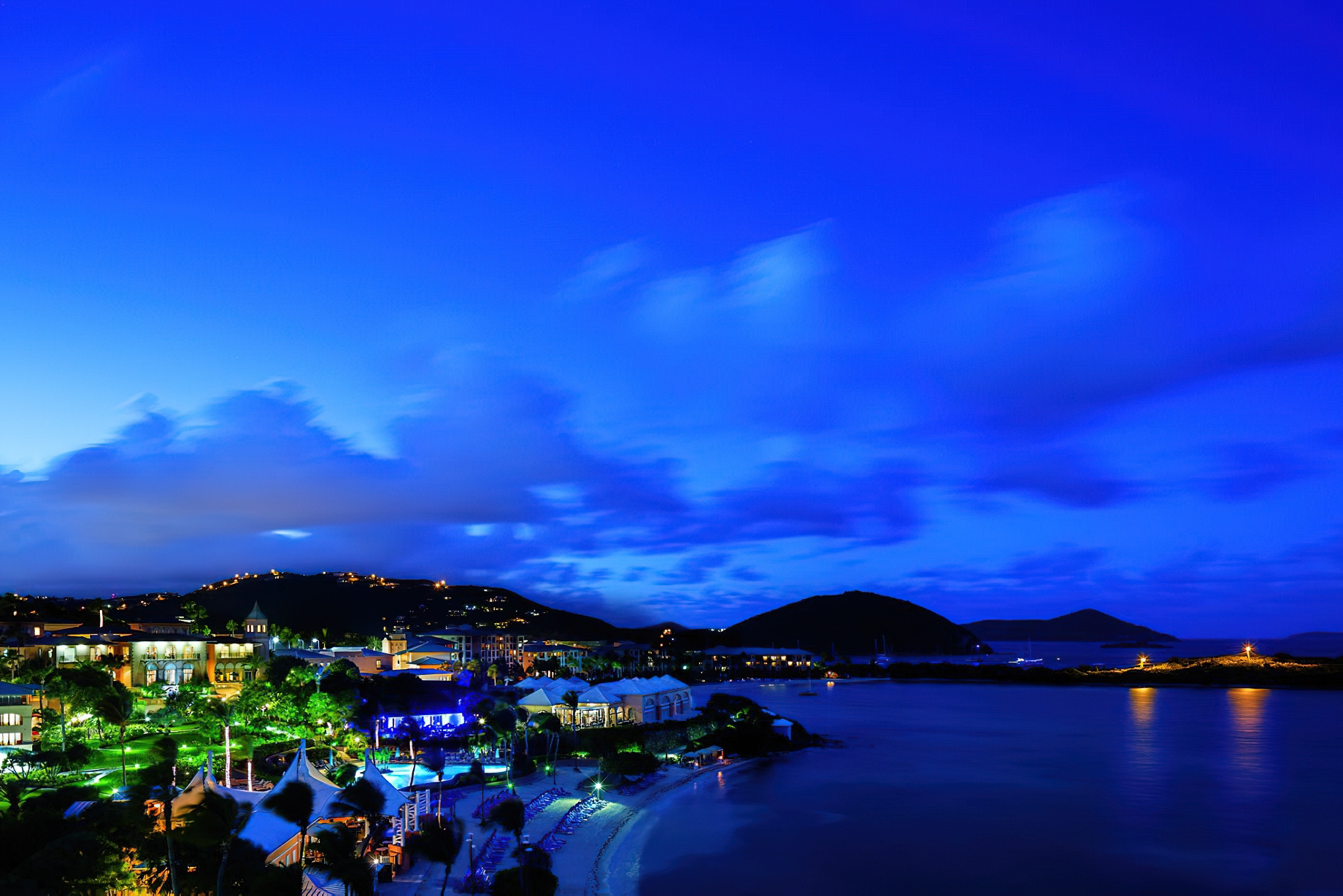 096 – The Ritz-Carlton, St. Thomas Resort – St. Thomas, U.S. Virgin Islands – Resort Aerial View Night