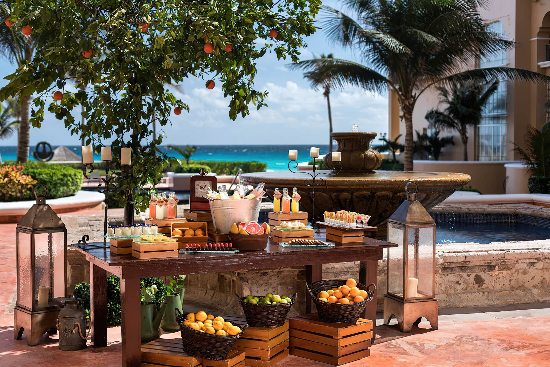 The Ritz-Carlton, Cancun Resort - Cancun, Mexico - Poolside Food Station
