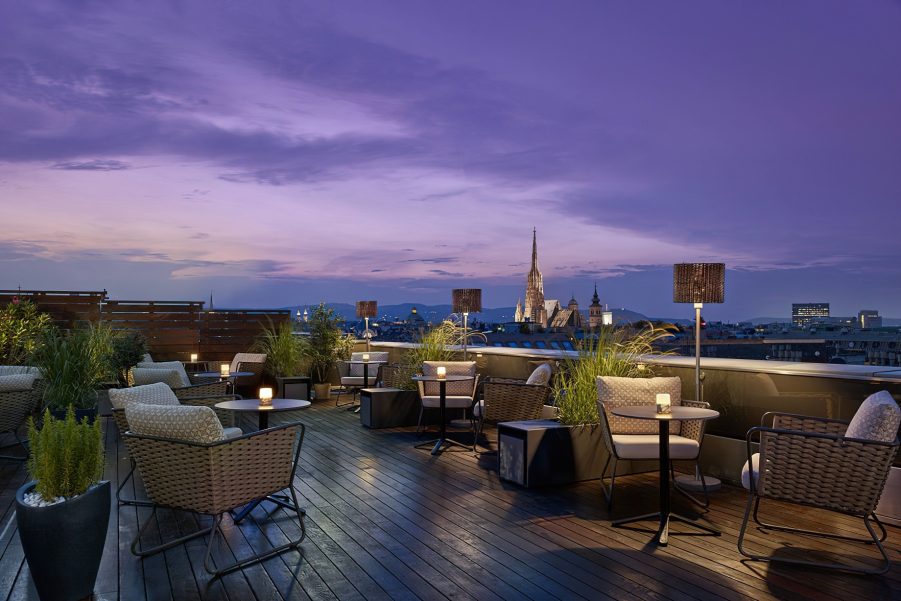 The Ritz-Carlton, Vienna Hotel - Vienna, Austria - Atmosphere Rooftop Bar Evening