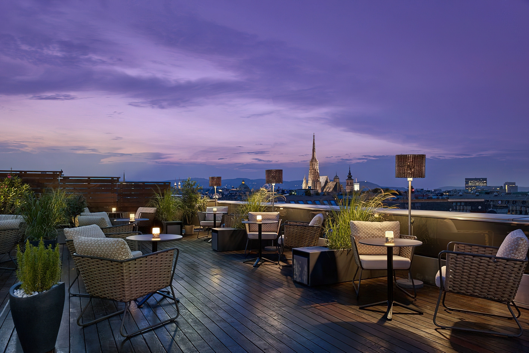 The Ritz-Carlton, Vienna Hotel – Vienna, Austria – Atmosphere Rooftop Bar Evening