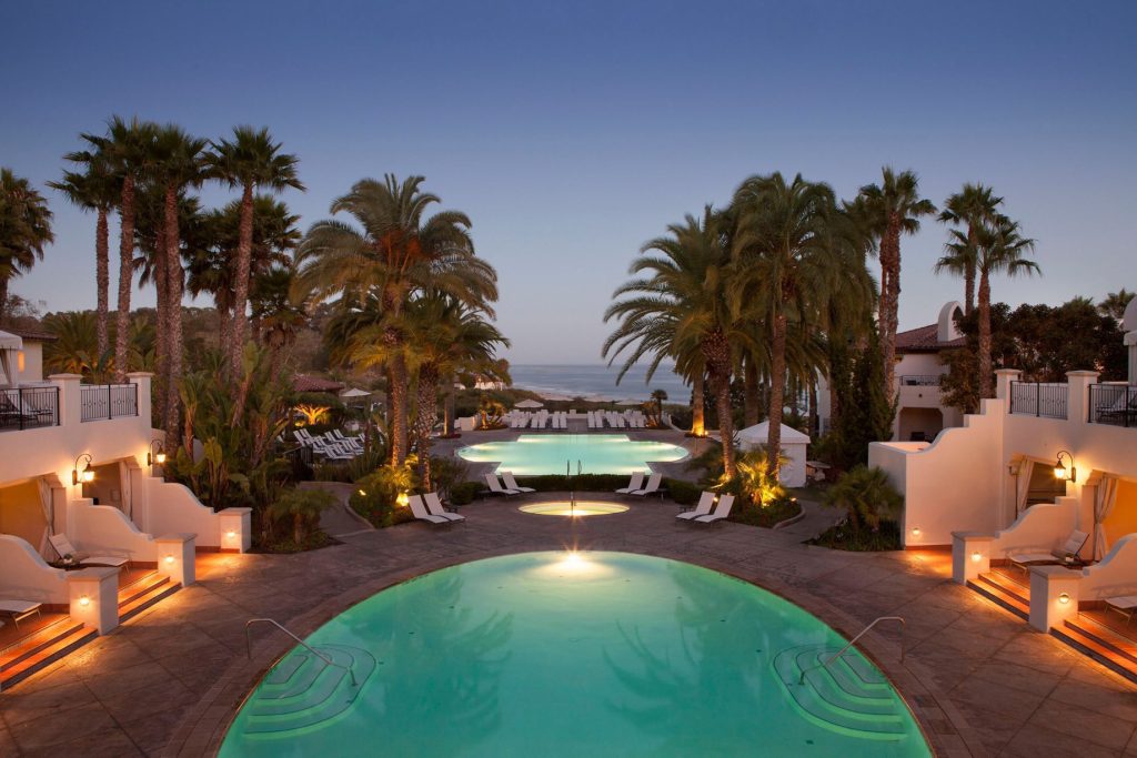 The Ritz-Carlton Bacara, Santa Barbara Resort - Santa Barbara, CA, USA - Bacara Resort Pool Sunset