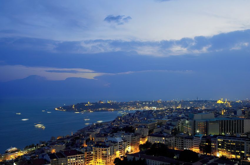The Ritz-Carlton, Istanbul Hotel - Istanbul, Turkey - Istanbul Aerial View Night