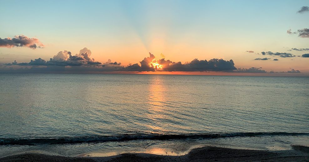 105 - The Ritz-Carlton, Grand Cayman Resort - Seven Mile Beach, Cayman Islands - Aerial Ocean View Sunset