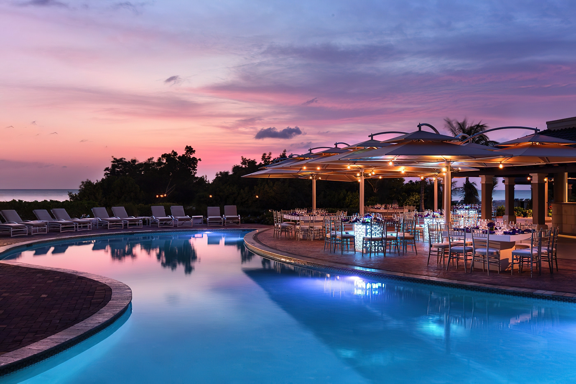 The Ritz-Carlton, Aruba Resort – Palm Beach, Aruba – Pool Sunset
