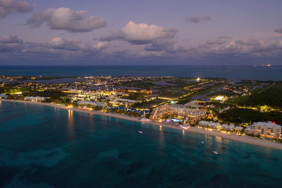 The Ritz-Carlton, Grand Cayman Resort - Seven Mile Beach, Cayman Islands - Aerial Resort View Night